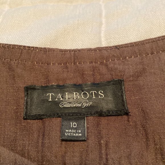Talbots Brown Linen and Silk Talbots Jacket in Size 10 - Picture 2 of 5